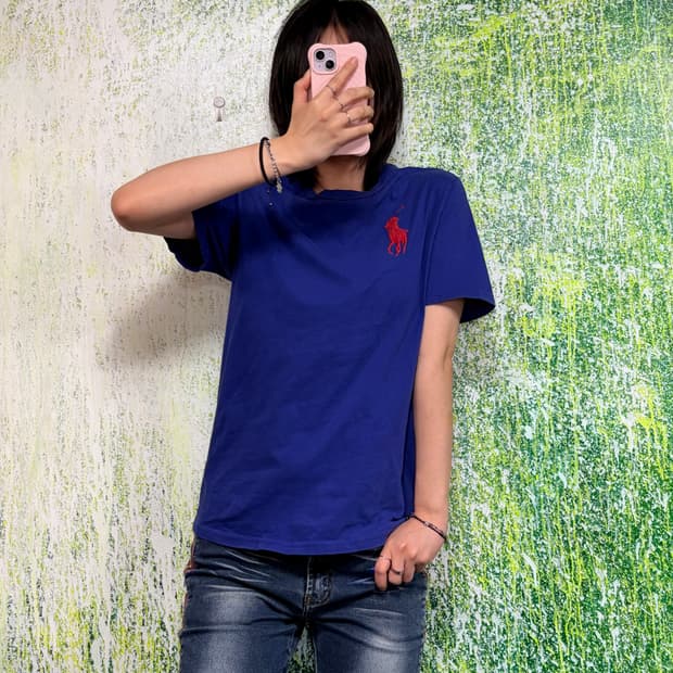 폴로 빅포니 치프키프 네이비 반팔 티셔츠 여성 L