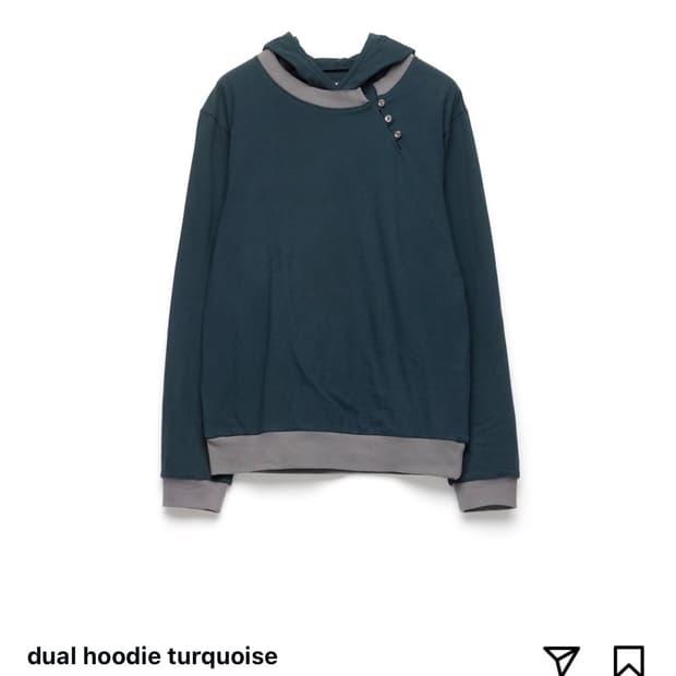 해칭룸 dual hoodie turquoise