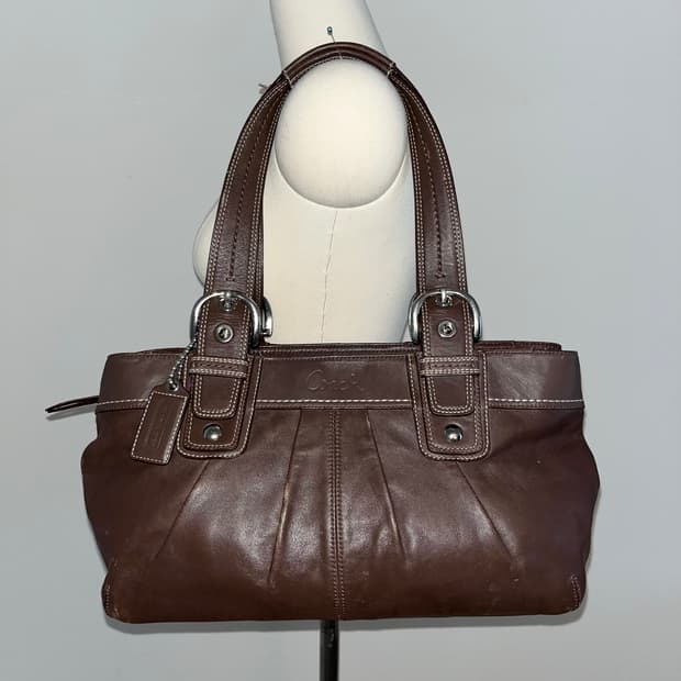 90ss COACH All Brown Shoulder bag