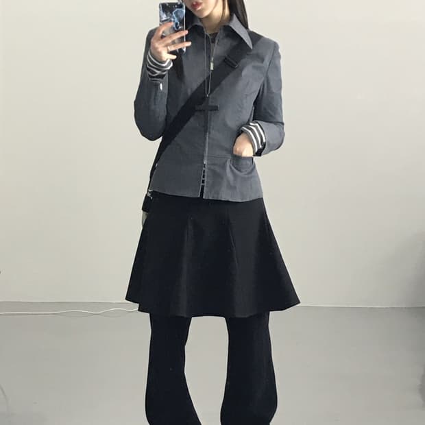 Jpn Minimal Zip-Up Femme Jacket