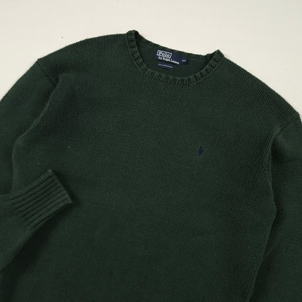 L(100)폴로 랄프로렌 크루넥 니트 포레스트그린