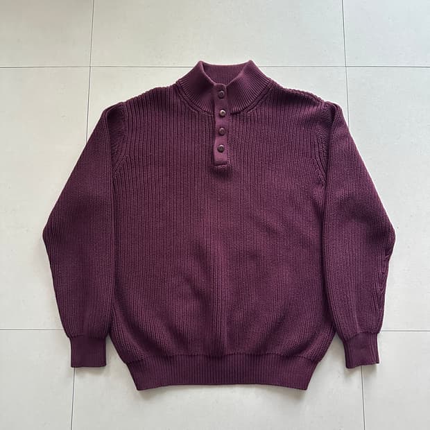 90s 엘엘빈 헨리넥 코튼 니트 XL