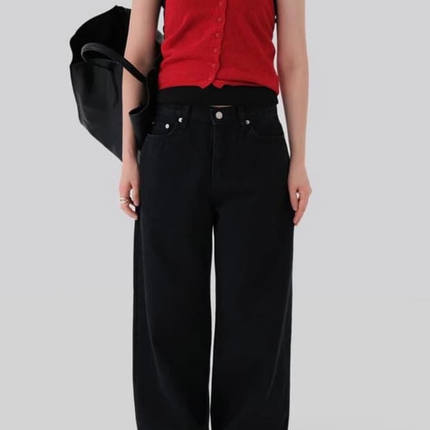 어텀 블랙 와이드 팬츠