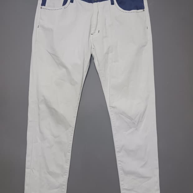 [34] 돌체앤가바나 화이트/블루 레이어드 면바지