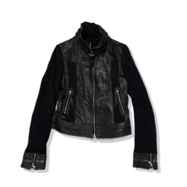 egoist 니트배색양가죽자켓66