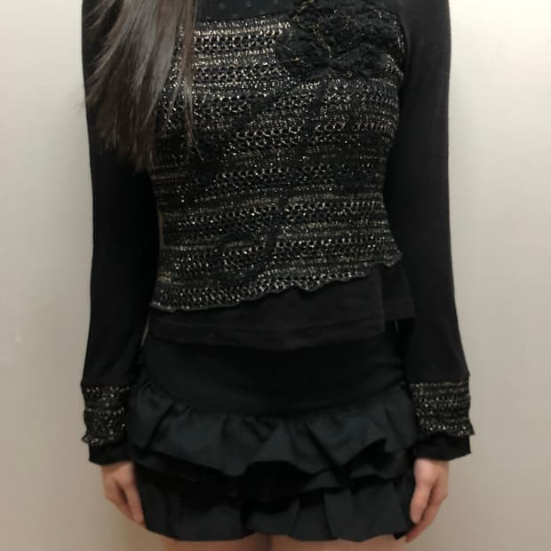 빈티지 블랙 오리엔탈 탑