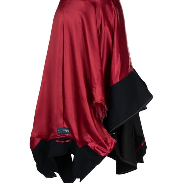 Kolor 레드 언발란스 스커트