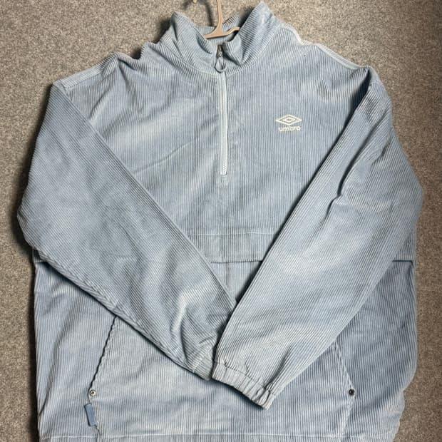 Umbro 엄브로 코듀로이 스탠넥 아노락 풋살 자켓 블루 105