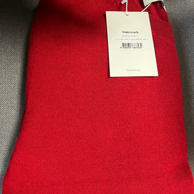 토니웩 퓨어 캐시미어 브이넥 스웨터 L