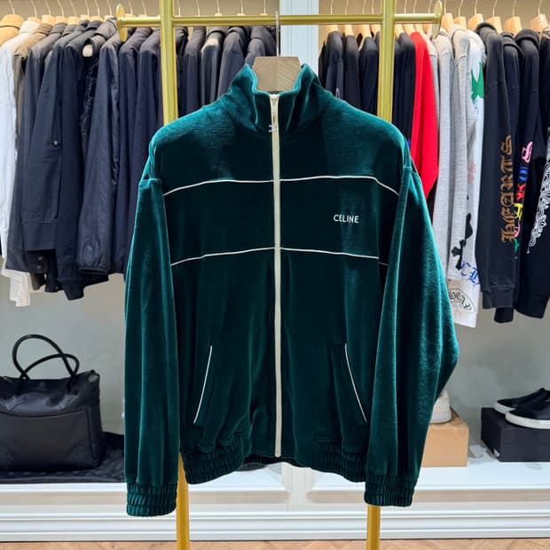 XS사이즈 / 셀린느 벨벳 트랙자켓 집업 그린 