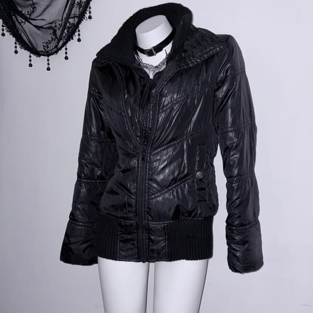 00s 유광 경량패딩 멀티집업 와투케 스트릿 y2k 락시크 고스펑크