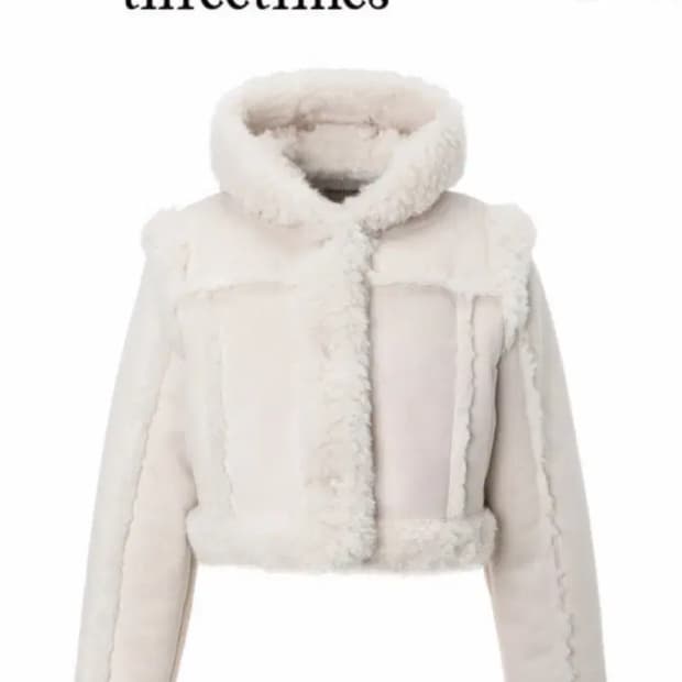 쓰리타임즈 베이비 버니퍼 후드 무스탕