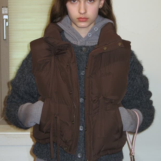 Sinoon ribbon detail puffer vest