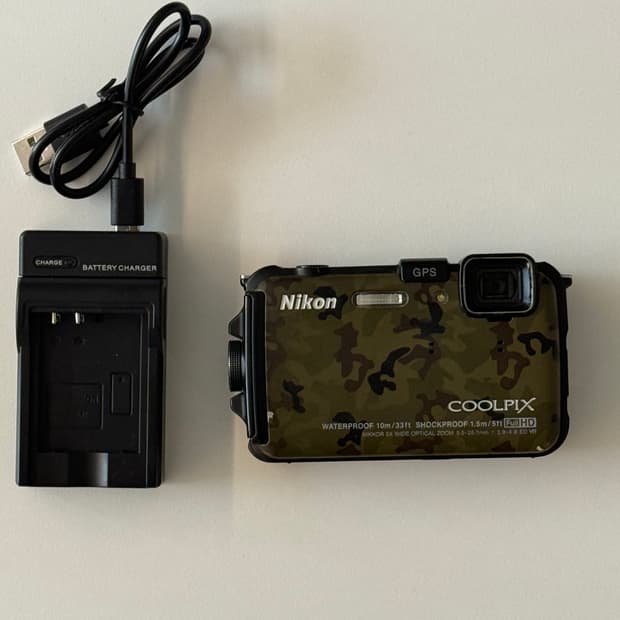 [빈티지 감성] 니콘 쿨픽스 AW100 방수 카메라 - 카모