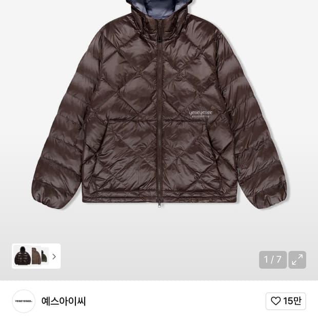 yeseyesee wafer goose  down jacket 브라운M