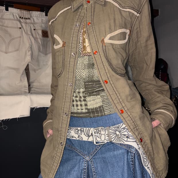 빈티지 디테일 웨스턴 셔츠