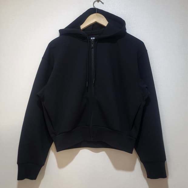 유니클로 여성 크롭 후드집업 