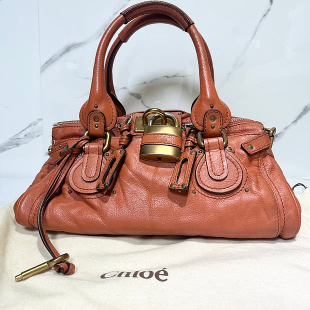 [A 정품] 끌로에 패딩턴백 브라운오렌지