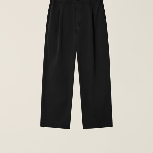 누마레 삽니다DOUBLE WAIST COTTON TROUSER BLACK