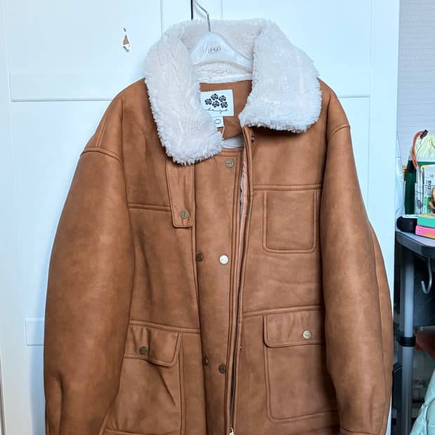 시눈 빈티지 무스탕 자켓 (라이트브라운)