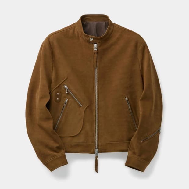 쿠어 카프 스킨 D 포켓 바이커 자켓