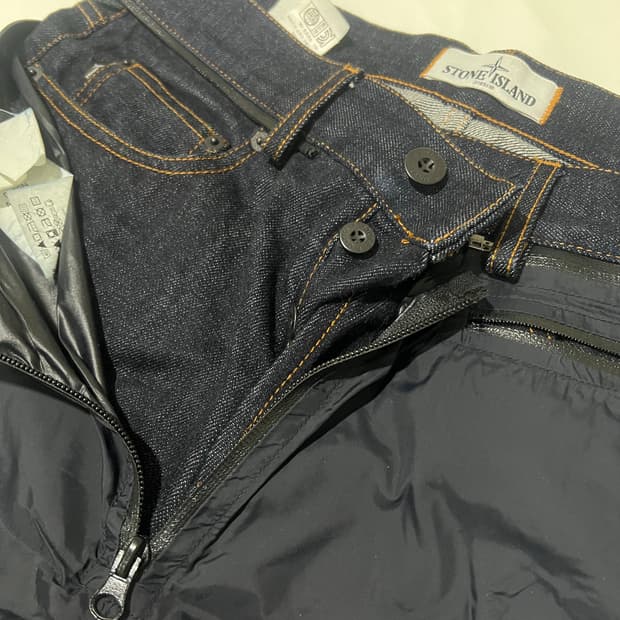 스톤아일랜드 나일론 레이어드 인디고 데님팬츠 32사이즈