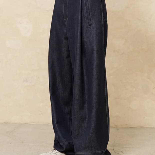 [3사이즈] 비긴202 원턱 와이드 라이크 데님 팬츠 인디고