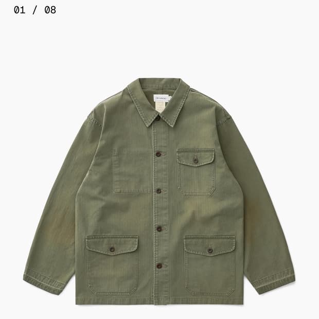 새상품 카키스 hbt port jacket 올리브 L사이즈