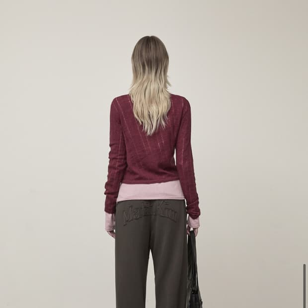 마뗑킴 STRING DETAIL SWEATPANTS IN CHARCOAL