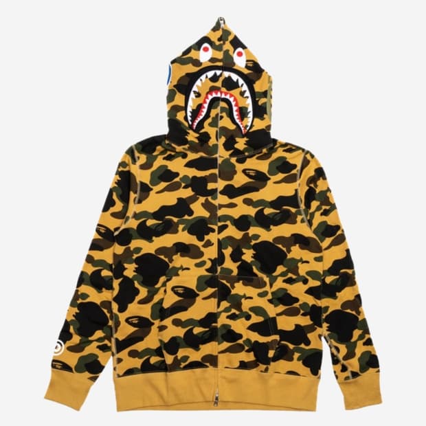 베이프 퍼스트 황계 카모 샤크 후드집업