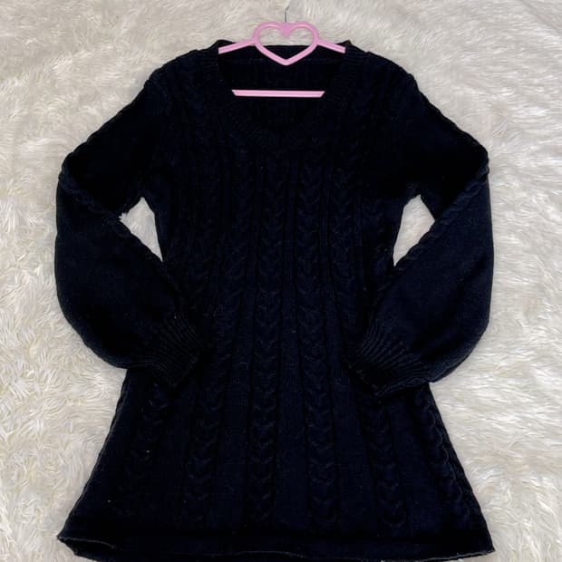 블랙 니트 원피스