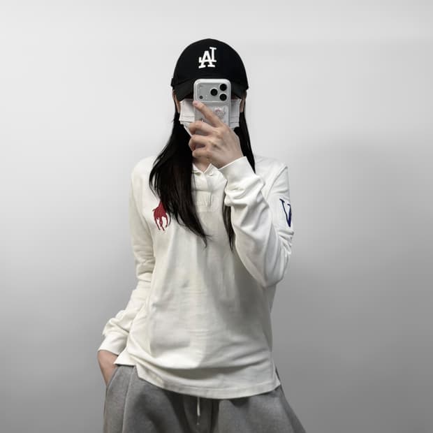 폴로 랄프로렌 빅 포니 자수 치프키프 롱슬리브 카라티