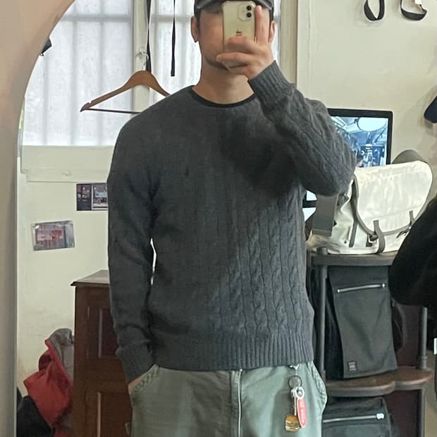 폴로 그레이 니트 S