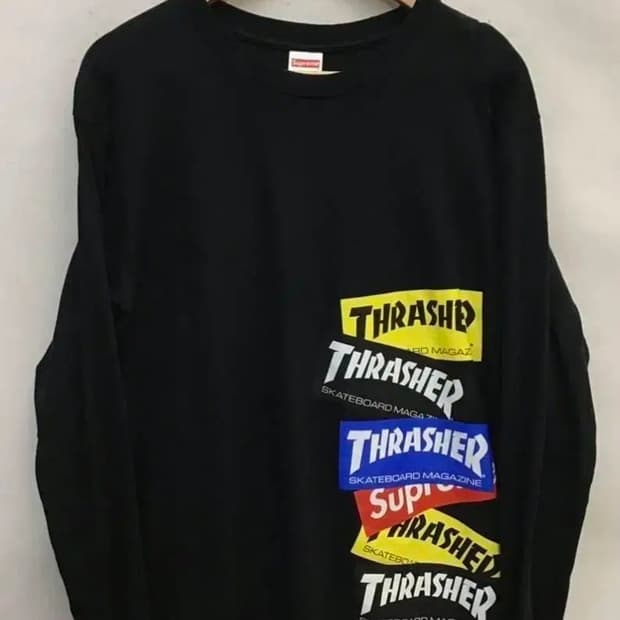 슈프림 x 트레셔 멀티로고 긴팔 티셔츠