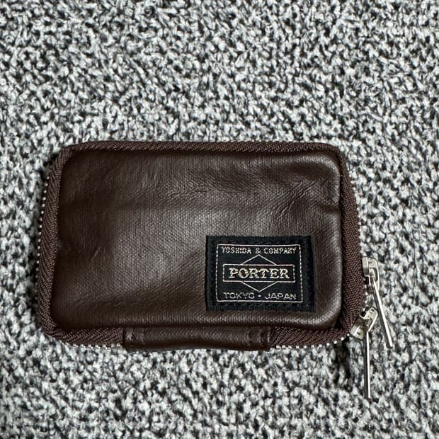 요시다포터 브라운 카드지갑 키케이스