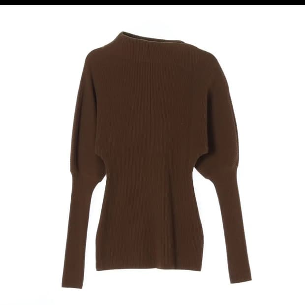 로우클래식 비대칭넥 핑거홀니트