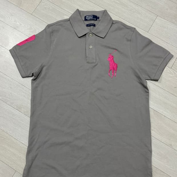 폴로 핑크 빅포니 커스텀 핏 카라티 