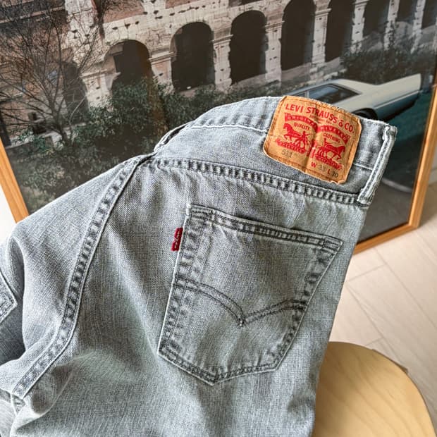 Levis 빈티지 리바이스 511 그레이 데님 진 33x30 