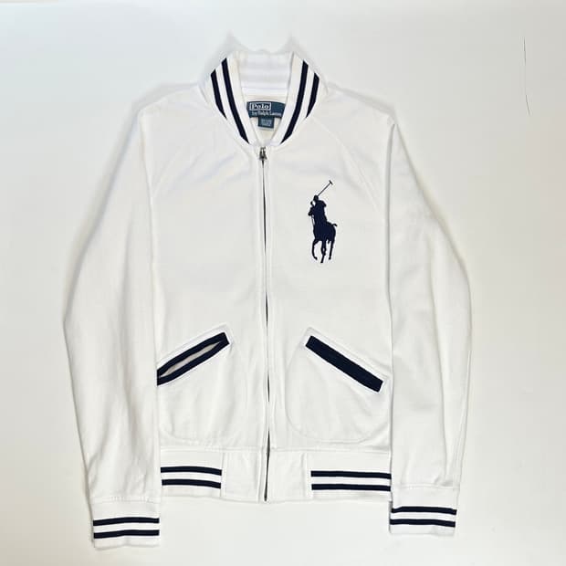 폴로 화이트 빅포니 코튼봄버 자켓 