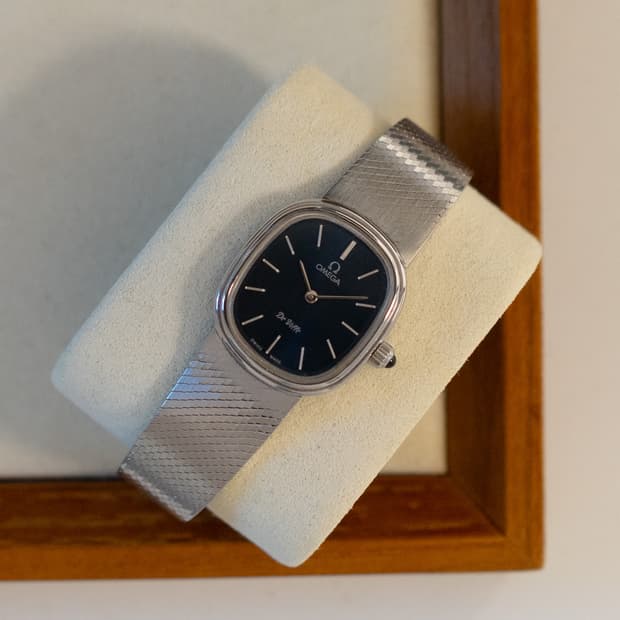 오메가 엘립스 네이비 빈티지 여성 수동 시계