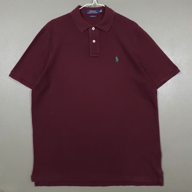 M) 폴로 랄프로렌 신형 포니 반팔 카라티 피케 셔츠 버건디 클래식핏