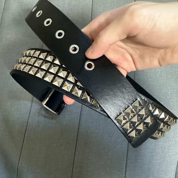 스터드 레더 벨트