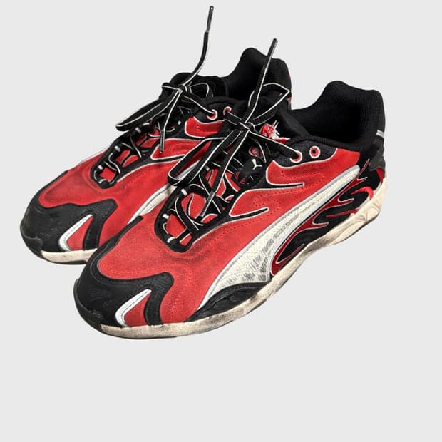 푸마 x 에이셉 라키 인헤일 디스트레스드 푸마 블랙 팝 레드