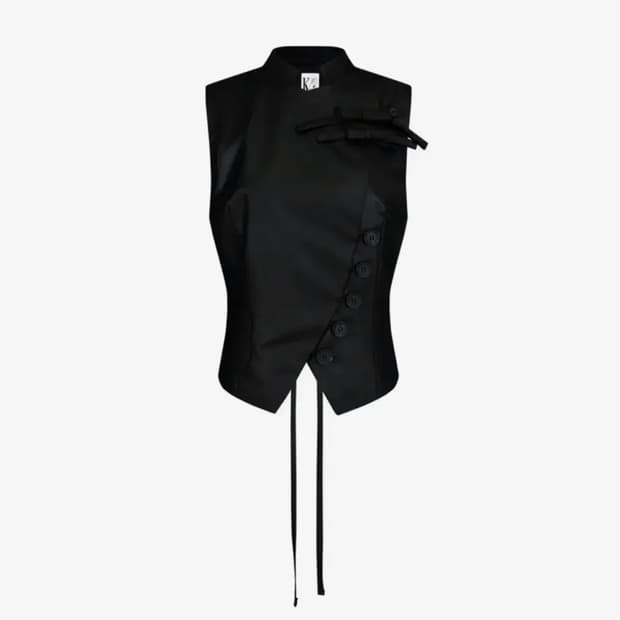 카시코 프레피 차이나 카라 베스트 블랙