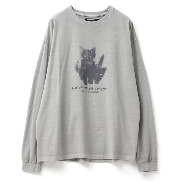 해칭룸 고스트캣 고양이티 롱슬리브 그레이