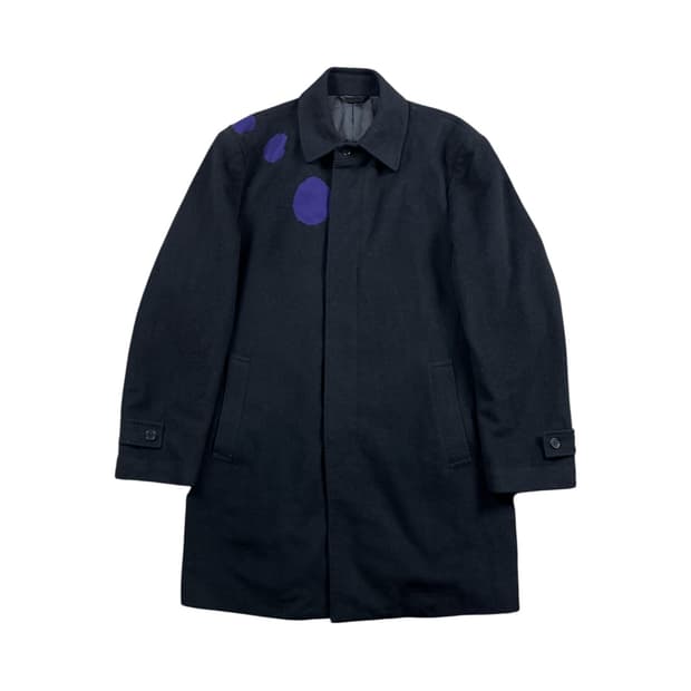 Vintage 보라색 도트 포인트 하프 코트