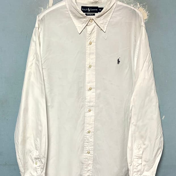 POLO 폴로 남자 캐주얼셔츠 화이트 커스텀핏 긴팔 춘추 XL 105