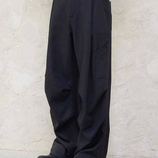 비긴202 One Tuck Wide Baker Pants Black