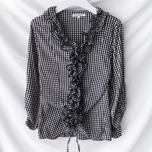 naracamic) frill check shirt