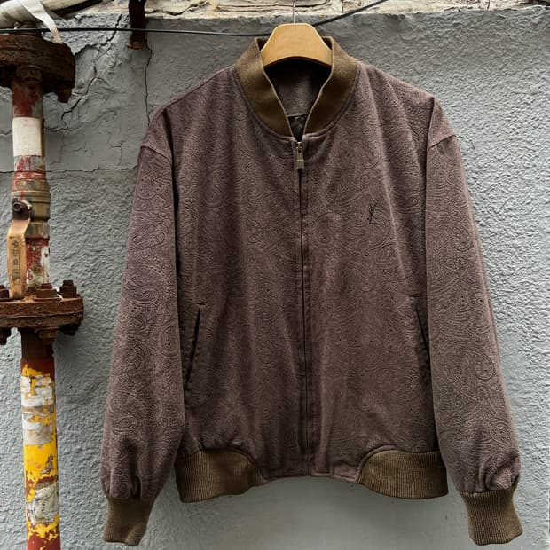 YSL 입생로랑 브라운 페이즐리 봄버 자켓